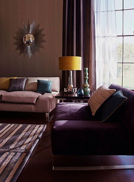 istock Interior of three seater sofa in living room 496516133