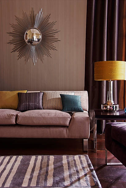 Interior of three seater sofa in living room