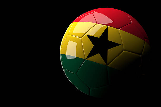 istock Ghana soccer ball on dark background 496516625