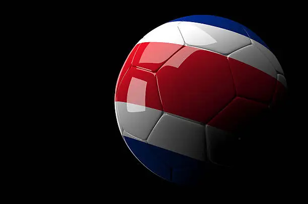 3d rendering Costarica soccer ball on dark  background