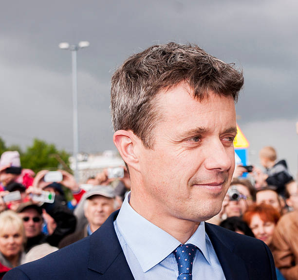 Szczecin, Poland - Mai 14, 2014: Denmark Prince Frederik during press conference in harbour.On 14 May 2014 Szczecin will host the heir to the throne of the Kingdom of Denmark, His Royal Highness Frederik and his wife, Her Royal Highness Mary Elizabeth. The Crown Prince Couple will spend one day in Szczecin. It will be the first visit of Danish Prince Couple to Poland.The main purpose of the visit was to promote Danish goods and services in Poland and to brand Denmark among Poles.