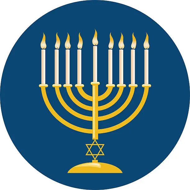 Vector illustration of Menora For Hanukkah Celebration