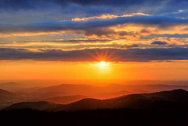 Shenandoah National Park at Sunrise stock photo