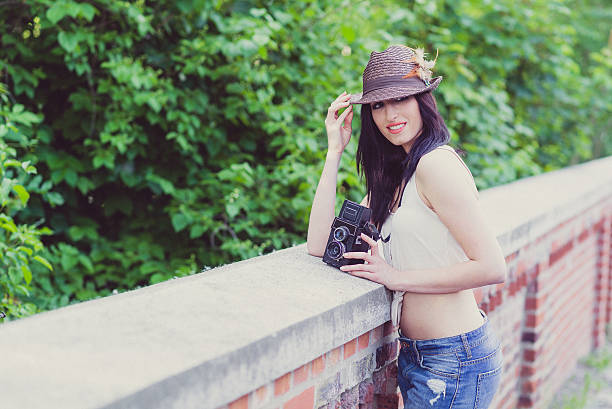 istock Hipster Tourist Girl in a Hat 496518217