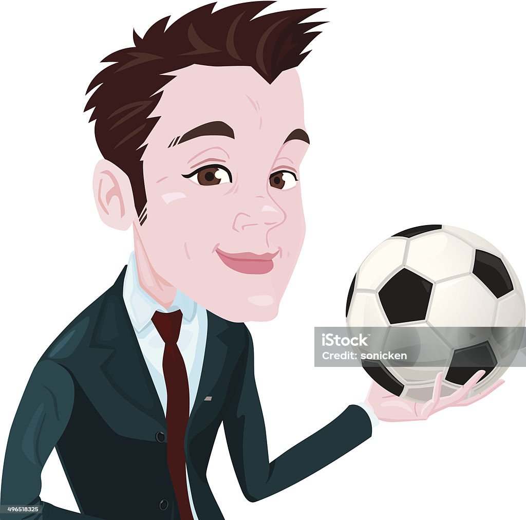 Football Manager An image of a man with a soccer ball. Achievement stock vector