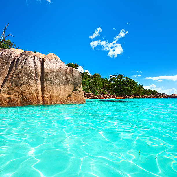 Beautiful beach at Seychelles, Praslin, Anse Lazio