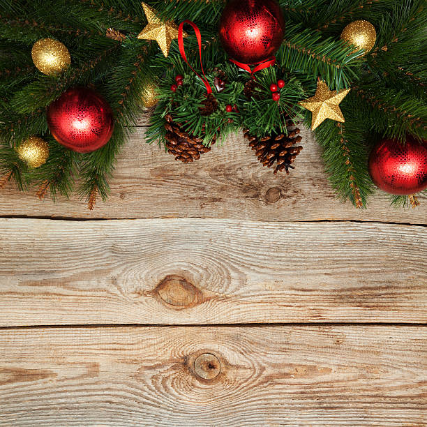 istock Christmas decoration on distressed wooden background 496520042