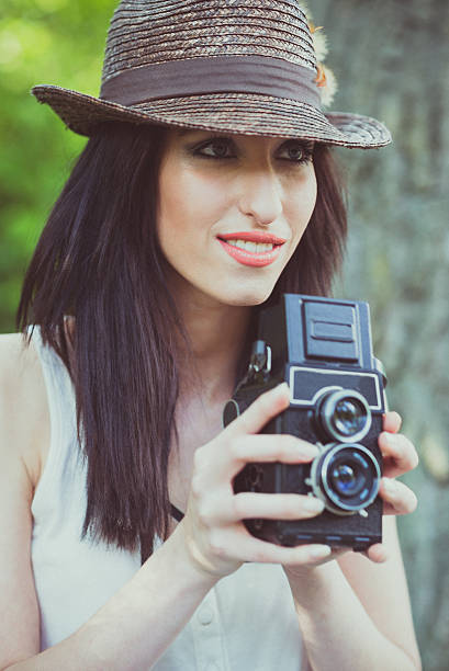 istock Hipster Tourist Girl in a Hat 496521359