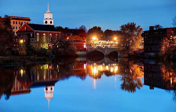 Nashua New Hampshire Nashua, New Hampshire along the Merrimack River nashua new hampshire stock pictures, royalty-free photos & images