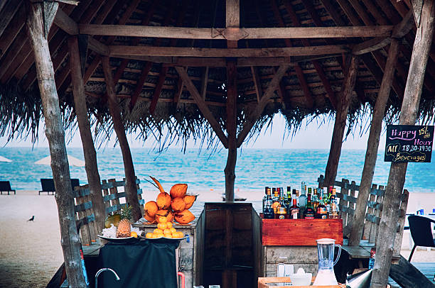 istock Tropical beverage chalet in the beach 496525642