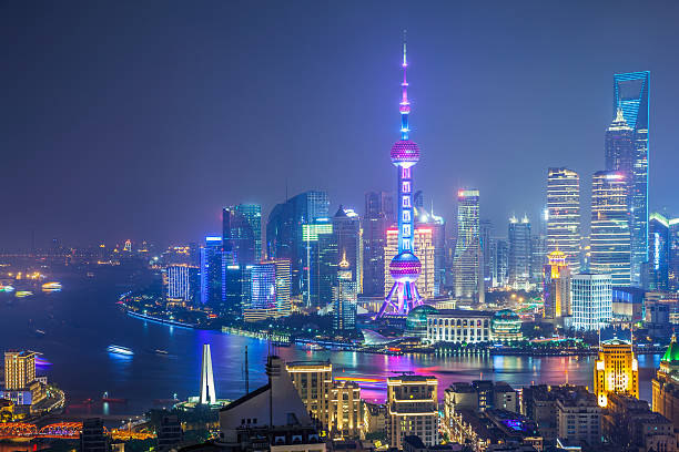istock Night cityscape of shanghai 496539736