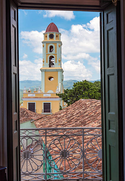 istock Cuba tourism: Trinidad Church from a Balcony 496540824