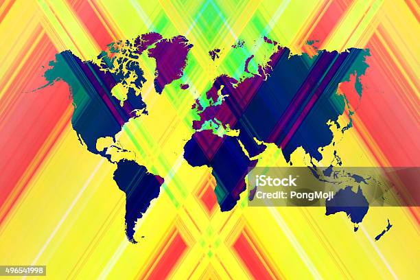 Art Abstract With World Map Stock Photo - Download Image Now - 2015, Abstract, Art