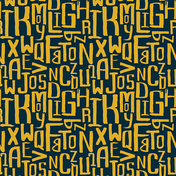 Seamless vintage style pattern, uneven grunge letters of random Seamless vintage style pattern, uneven grunge letters of random size single word stock illustrations