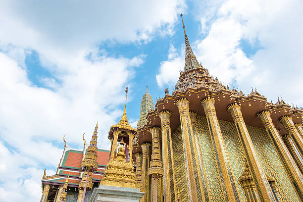 istock looking up at buddhist sanctuary ,Temple of the Emerald Buddha 496543992