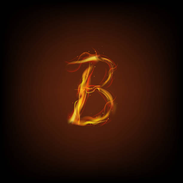 Letter of fire. Vector Illustration of Letter of fire. Vector fire letter b stock illustrations