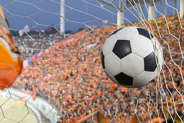 istock Soccer football in Goal 496545436