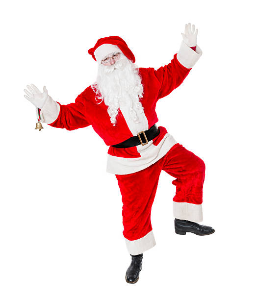istock Christmas Santa Claus how Dancing Isolated on White Background 496545466