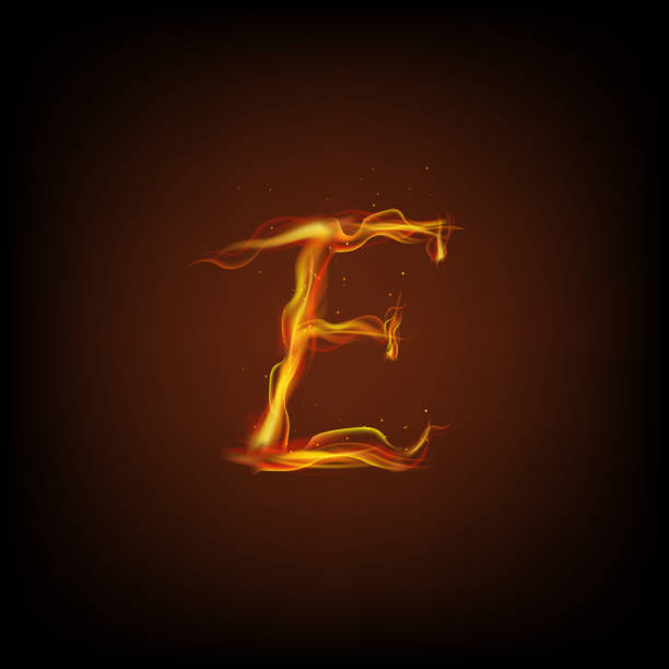 Letter of fire. Vector Illustration of Letter of fire. Vector fire letter e stock illustrations
