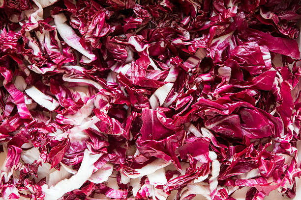 tranches de trévise - radicchio photos et images de collection