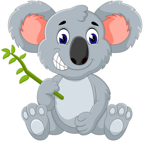 illustrazioni stock, clip art, cartoni animati e icone di tendenza di un koala fumetto - stuffed animal toy koala australia