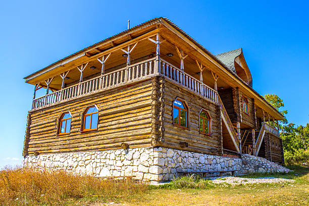 istock Beautiful wooden building 496550176