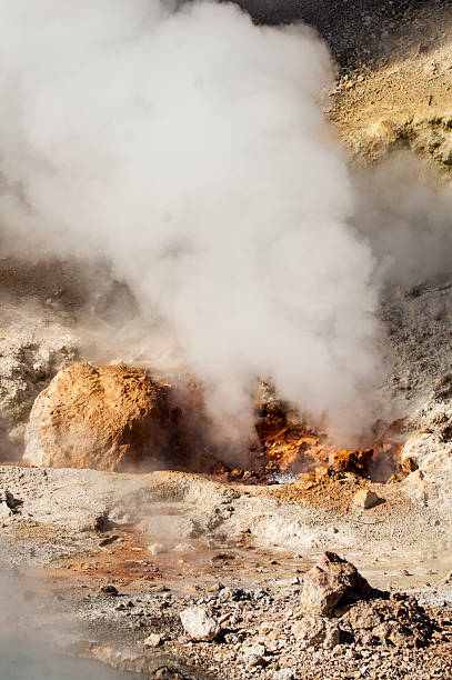 istock Steamy Geyser with Orange Rocks 496550264