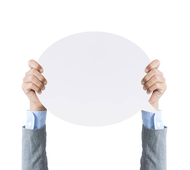 istock business hand holding speech word paper banner isolated clipping path 496551968