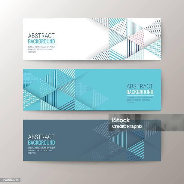 Banners Template With Abstract Triangle Pattern Background Stock Illustration - Download Image Now
