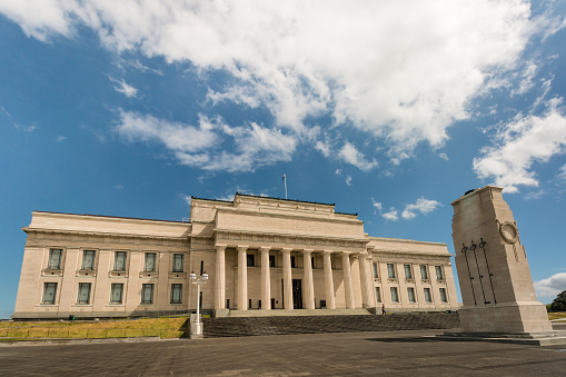 Auckland, New Zealand - November 10, 2015: wide angle view of War Memorial Museum in Auckland, New Zealand