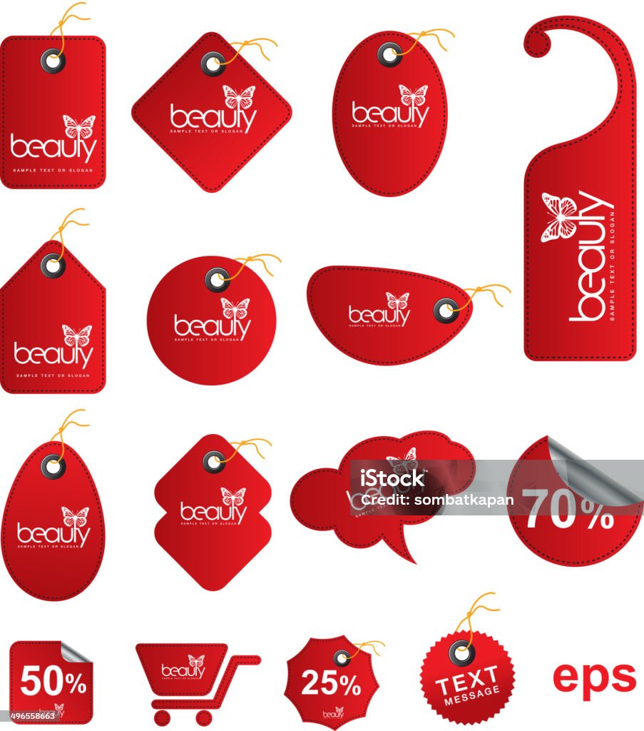 Red Merch Tag Red Tag Label Collection Stock Illustration - Download Image Now ...