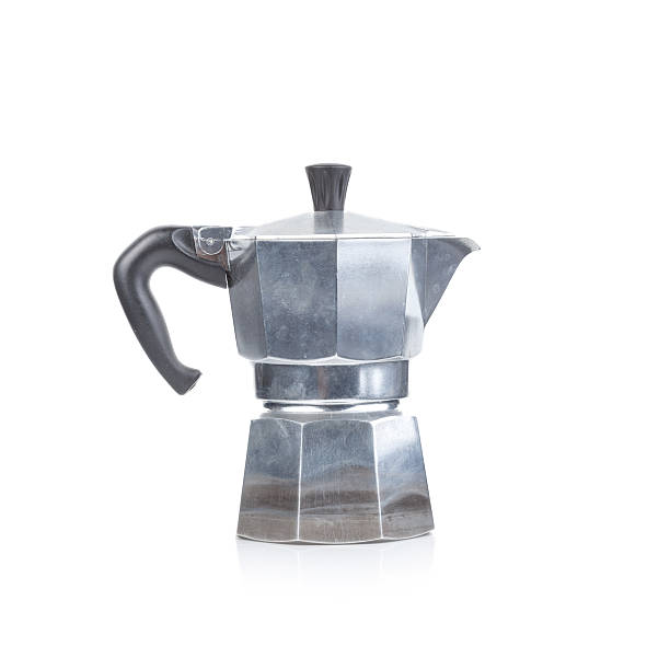 istock original italian Moka coffee pot isolated on white 496558743