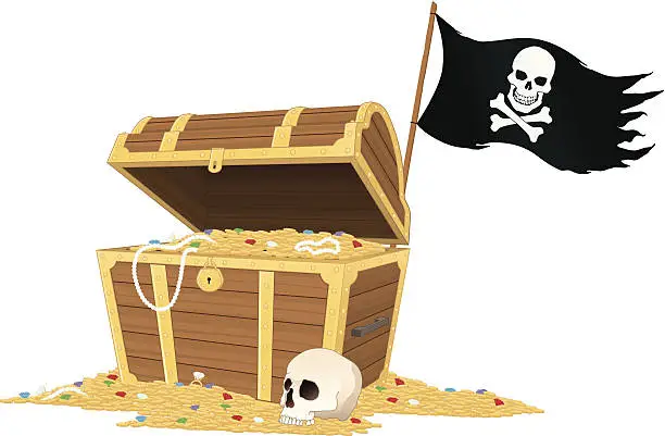 Vector illustration of Treasure Island