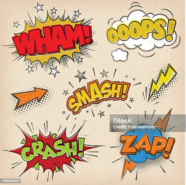 Comic Sound Effects With Grunged Style Set2 Stock Illustration - Download Image Now - Cartoon, Comic Book, Humor