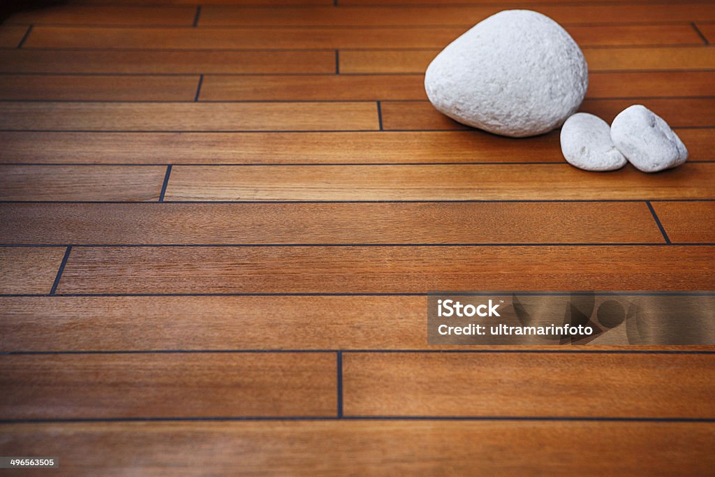 Teak decking -  wooden background Teak decking wood  texture. Parquet , wood  floor  with white stone. Natural  woodgrain texture. Spa background. Faux Wood Stock Photo