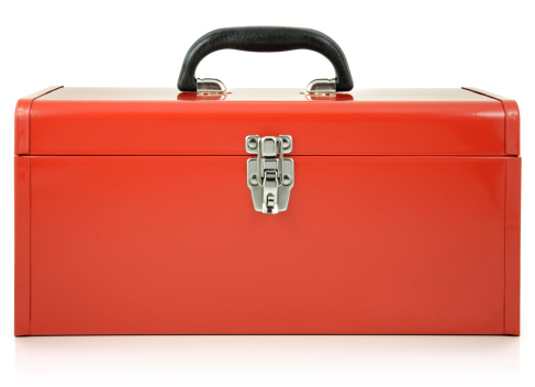 Red toolbox. 