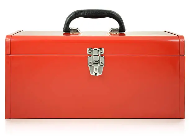 Red toolbox. 