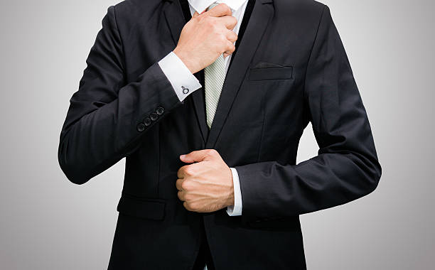 istock Businessman standing posture show hand isolated 496565197