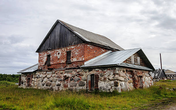 istock Old monastic bathhouse of large stones on Big Solovetsky Island 496568724