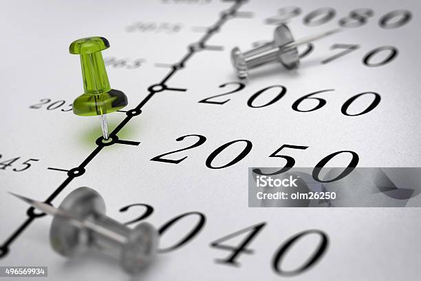 21st Century Timeline Year 2050 Stock Photo - Download Image Now - Planning, Forecasting, Futuristic