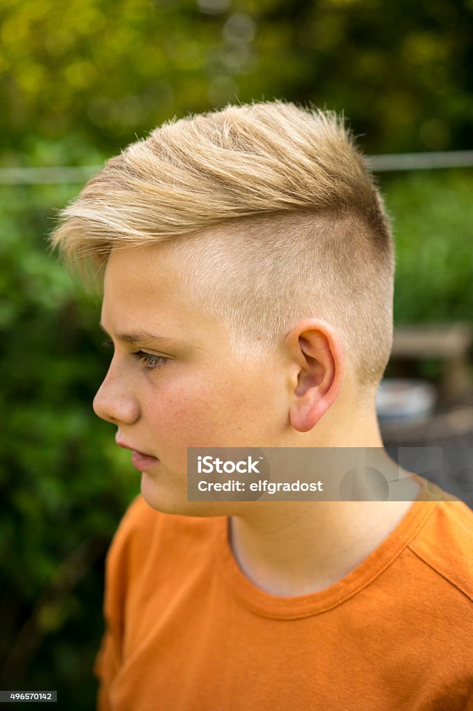 Handsome Young Teenage Boy Stock Photo - Download Image Now - Half-Shaved  Hairstyle, Child, Boys - iStock