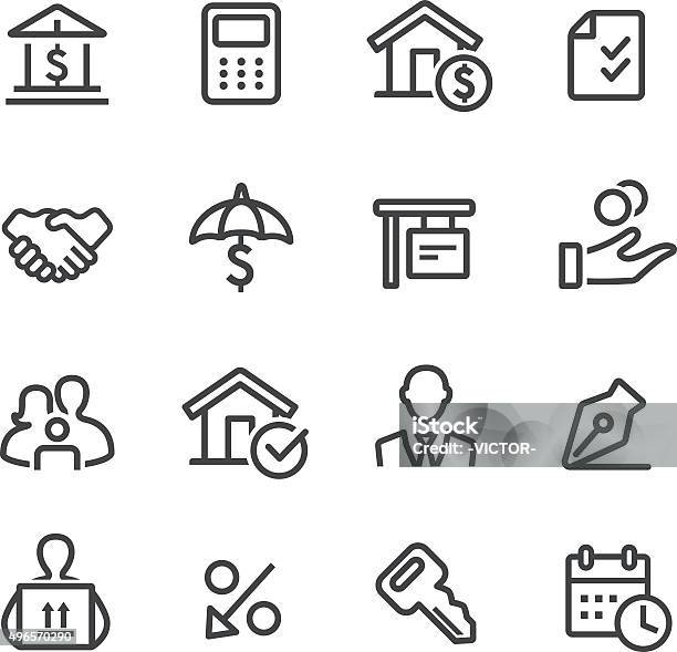 Home Mortgage Icons Line Series Stock Illustration - Download Image Now - Icon Symbol, Mortgage Loan, Mortgage Document