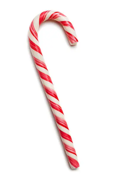Candy cane on white with soft shadow