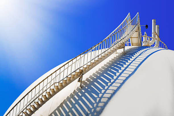 Abstract image of a stairway to blue sky