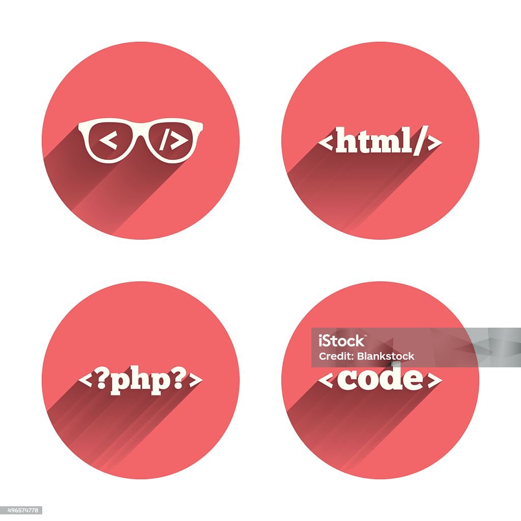 Programmer Coder Glasses Html Markup Language Stock Illustration ...