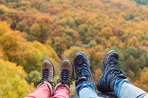 istock Unrecognizable couple in autumn nature 496575180