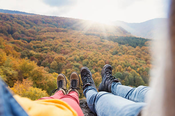 istock Unrecognizable couple in autumn nature 496575238