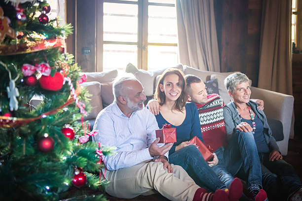 istock Family exchange Christmas gifts 496576300
