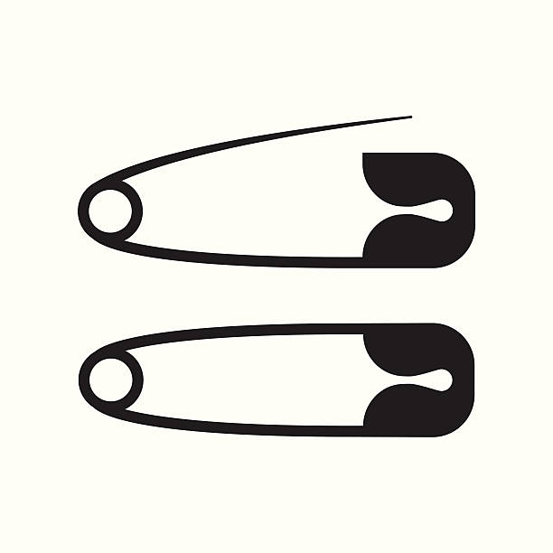 safetypins - safety pin closed open isolated stock illustrations