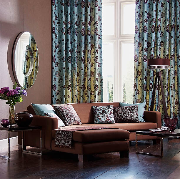 istock Interior of three seater sofa in living room 496584883